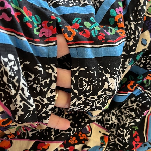 Vintage 80s90s PLATINUM Dorothy Schoelen Artsy Blouse/Top~Chunky Buttons~sz S - Picture 5 of 8